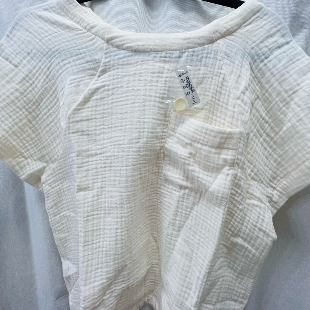 Madewell — lightspun renwood button-back top— tags on & never been worn!